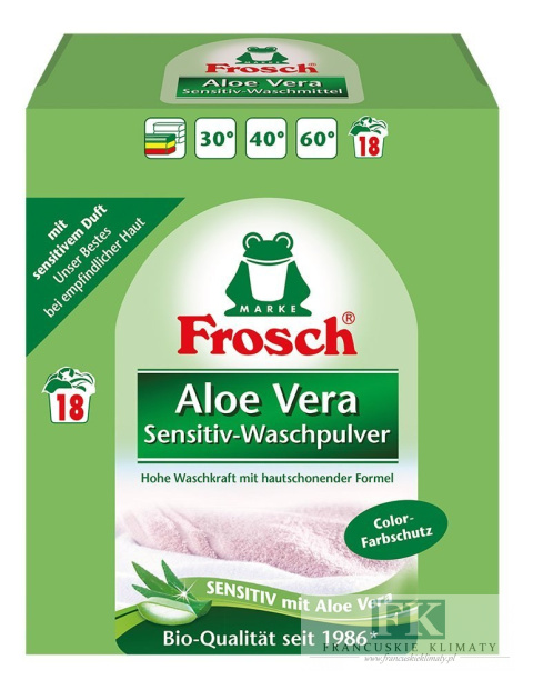 FKsklep FROSCH ALOE VERA 18 PRAŃ 1 35KG PROSZEK DO PRANIA TKANIN